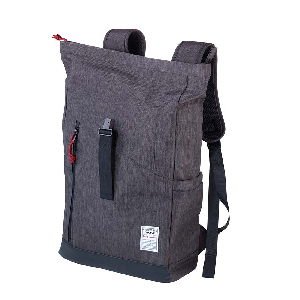 Troika Roll Top Backpack with Metal Snap Closure - Business Rolltop
