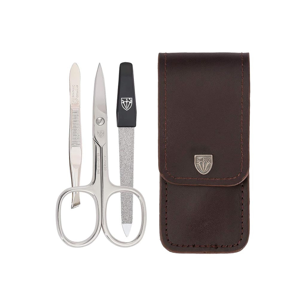 Kellermann Manicure Set Leather Premium Brown L 56780 P N – 3 Piece