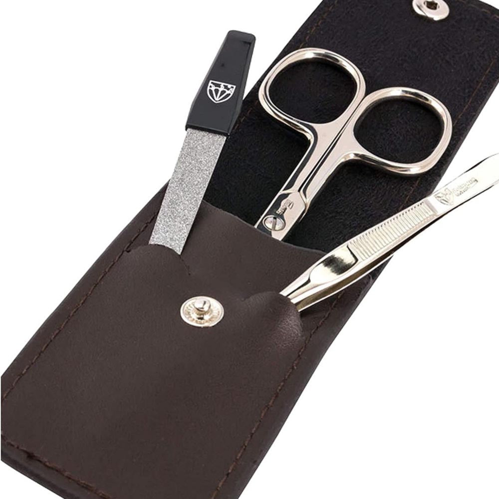 Kellermann Manicure Set Leather Premium Brown L 56780 P N – 3 Piece