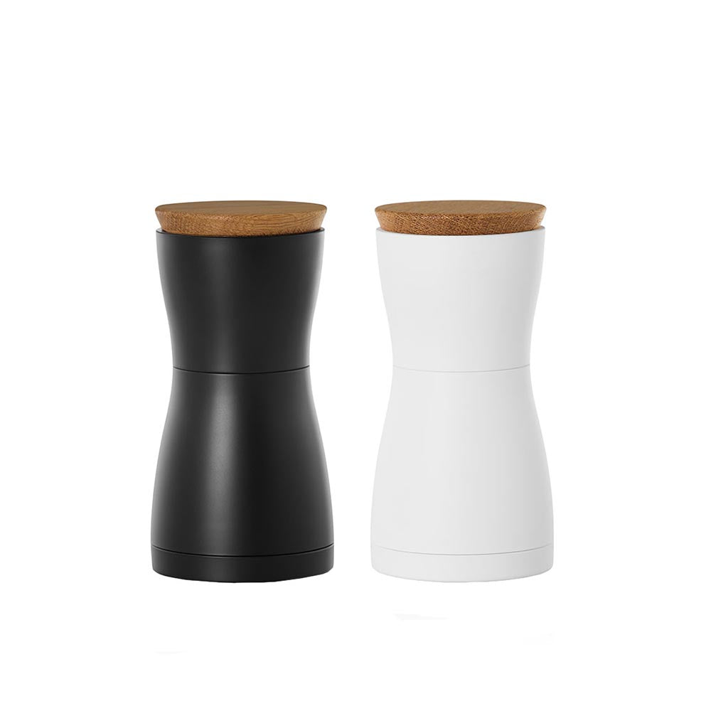 AdHoc Salt and Pepper Grinders German Brand - Twin Black & White 2 Piece