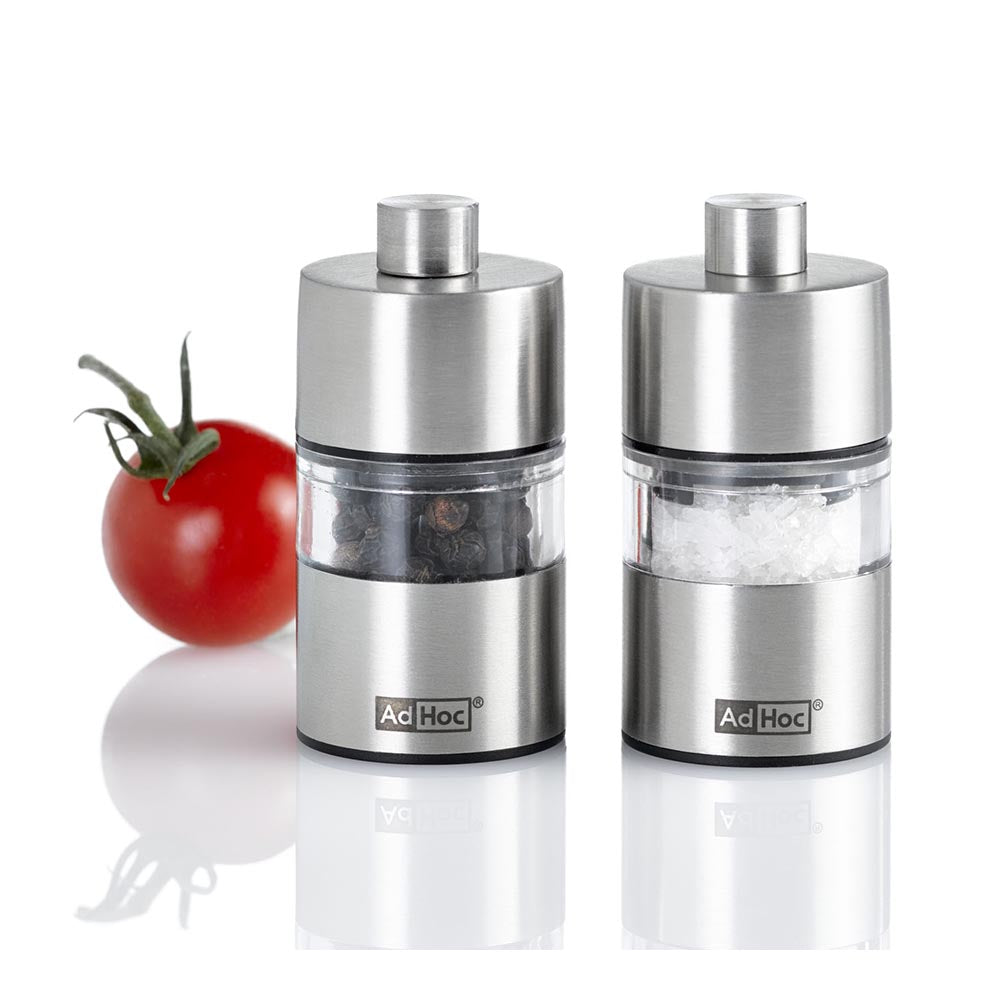 AdHoc Compact Salt and Pepper Grinders German Brand - Minimills Set of 2