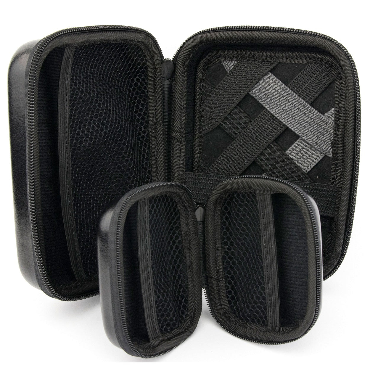 TROIKA Protective Organiser Cases with Zip ONPACK Black-Set of 2