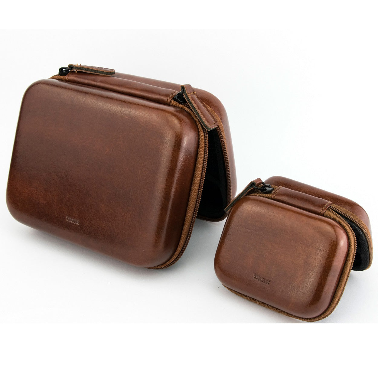 TROIKA Protective Organiser Cases with Zip ONPACK Brown-Set of 2