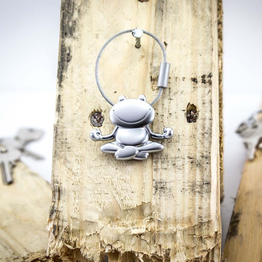 TROIKA Keyring with Yoga Frog OHMM