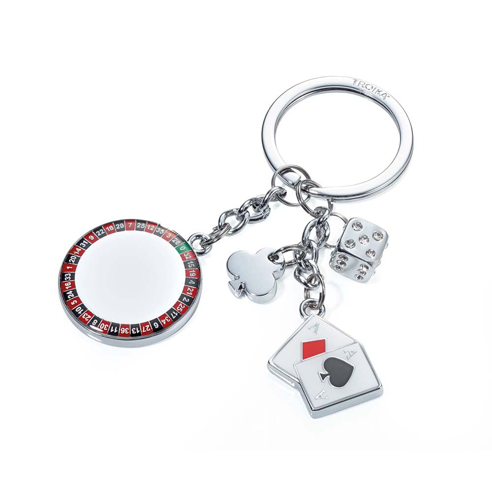 TROIKA Keyring with 4 Charms VEGAS GRAND CASINO