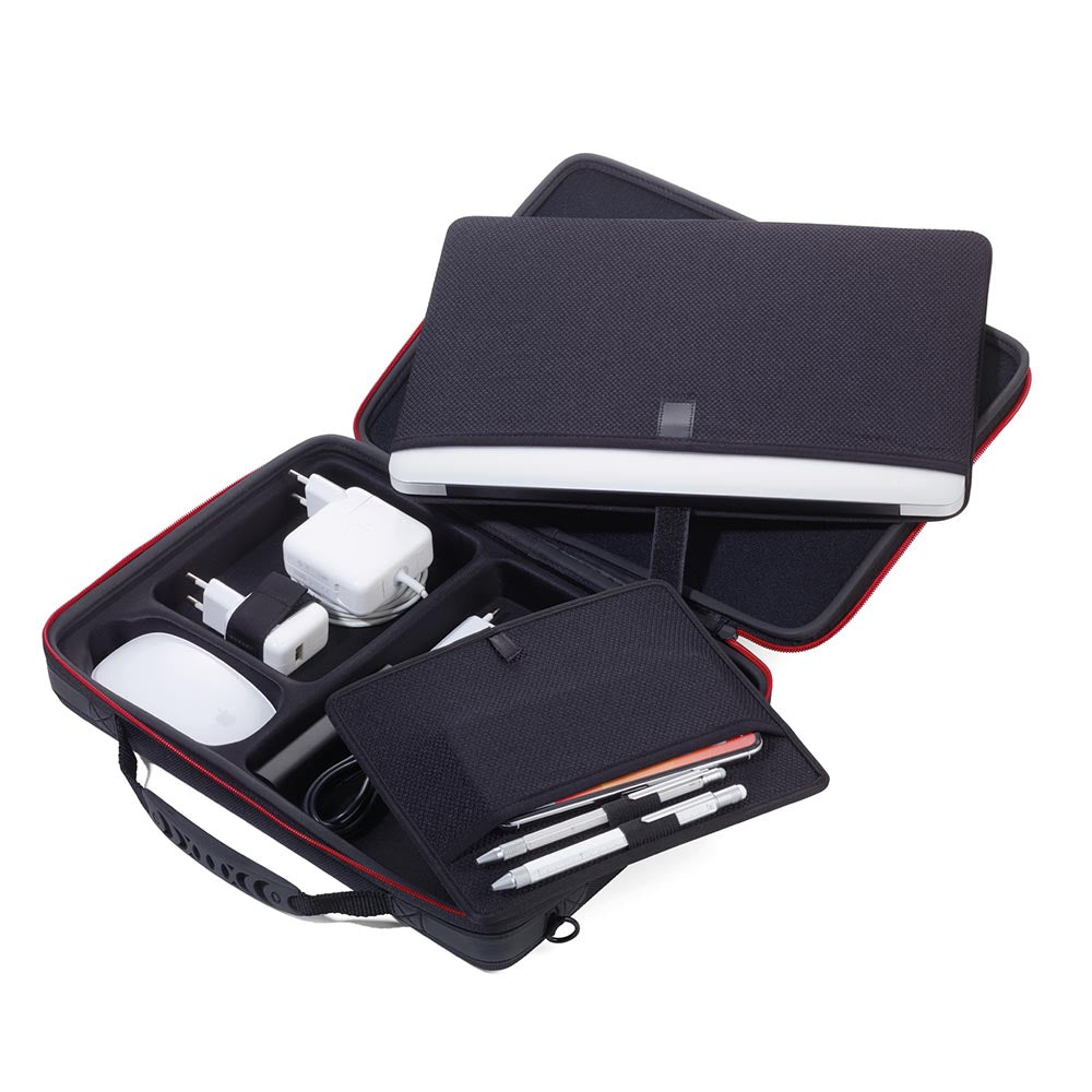 Troika Laptop bag Mobile Office 13.3 Inch - Black and Red