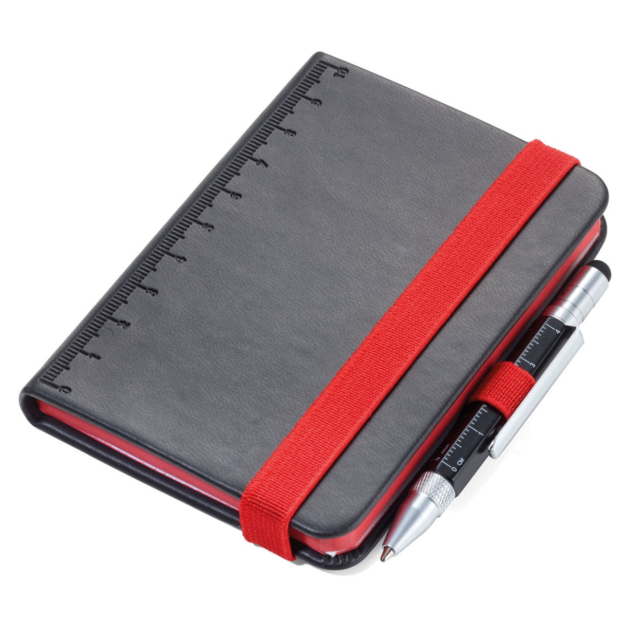 TROIKA Notepad A7 and Multitasking Ballpoint Pen LILIPAD+LILIPUT Black/Red