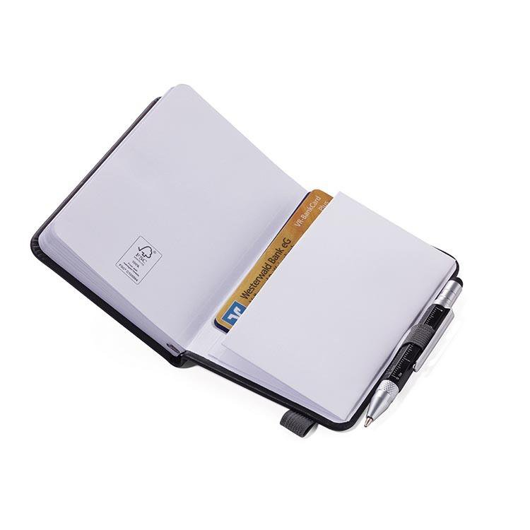 TROIKA Notepad DIN A7 with Multitasking Ballpoint Pen LILIPAD+LILIPUT Grey