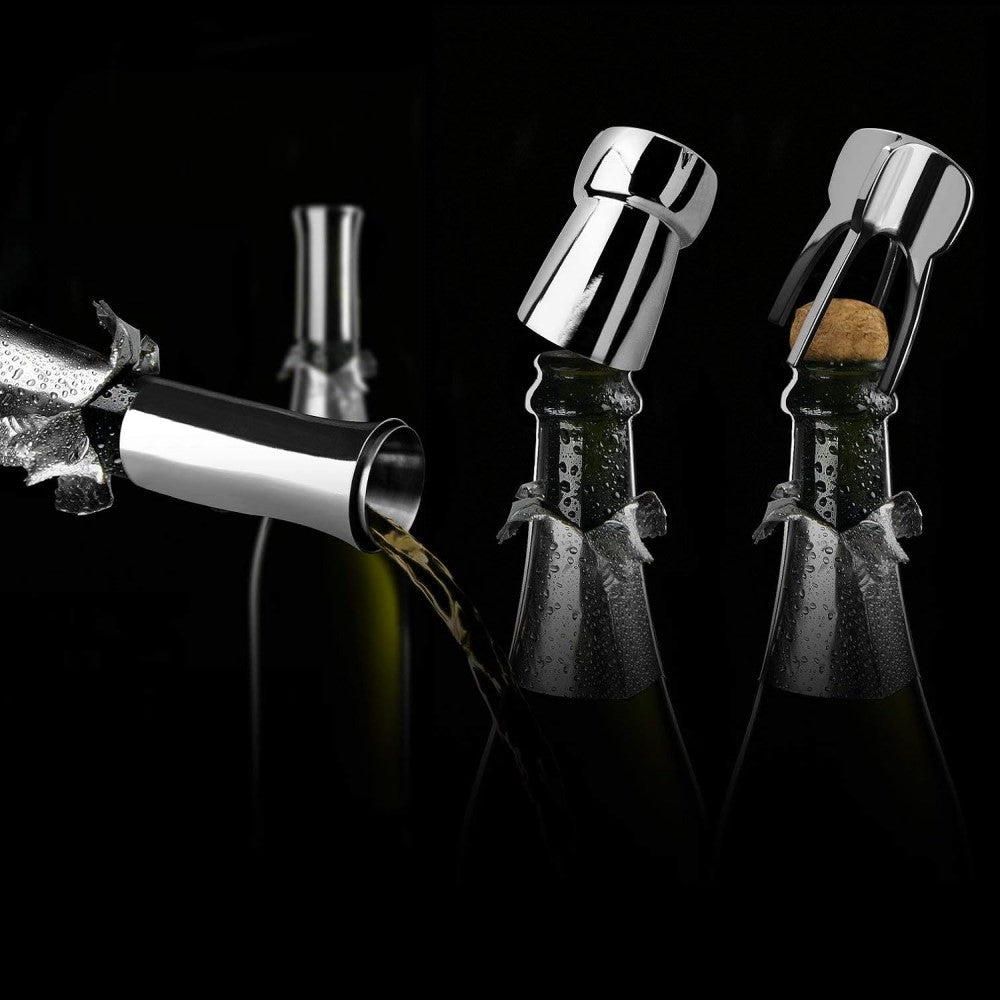 VAGNBYS Champagne / MCC / Sparkling Wine Tool Set: Opener, Pourer & Stopper