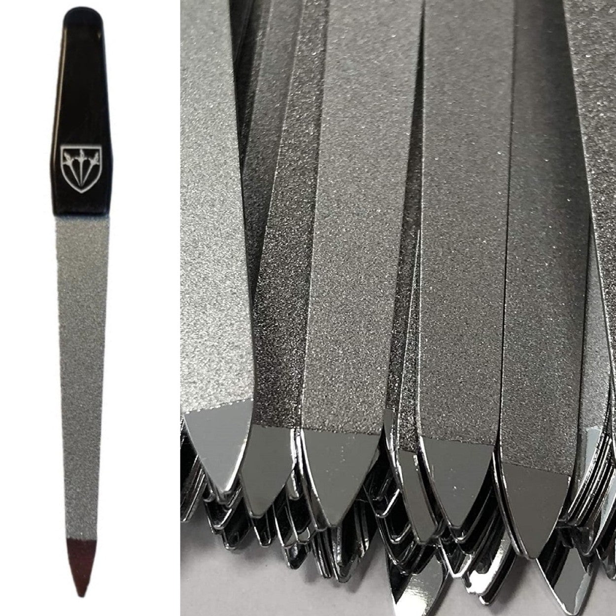 Kellermann 3 Swords Manicure & Pedicure Set | P-Savanna Touch | 12-Pieces | Beige Zipped Case with White Spots