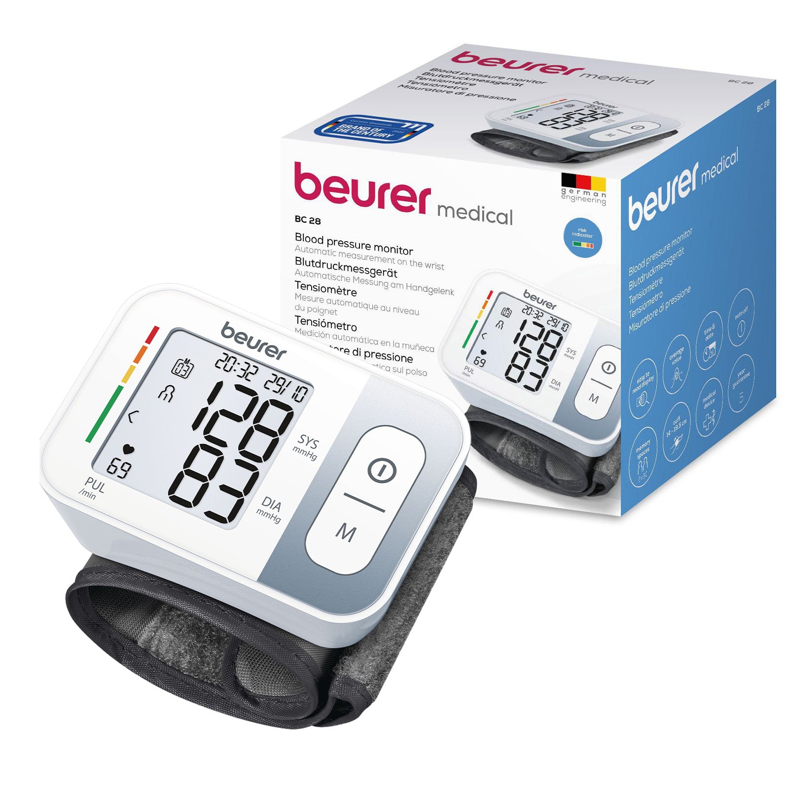 Beurer Germany Wrist Blood Pressure Monitor BC 28 Risk & Arrhythmia Alert