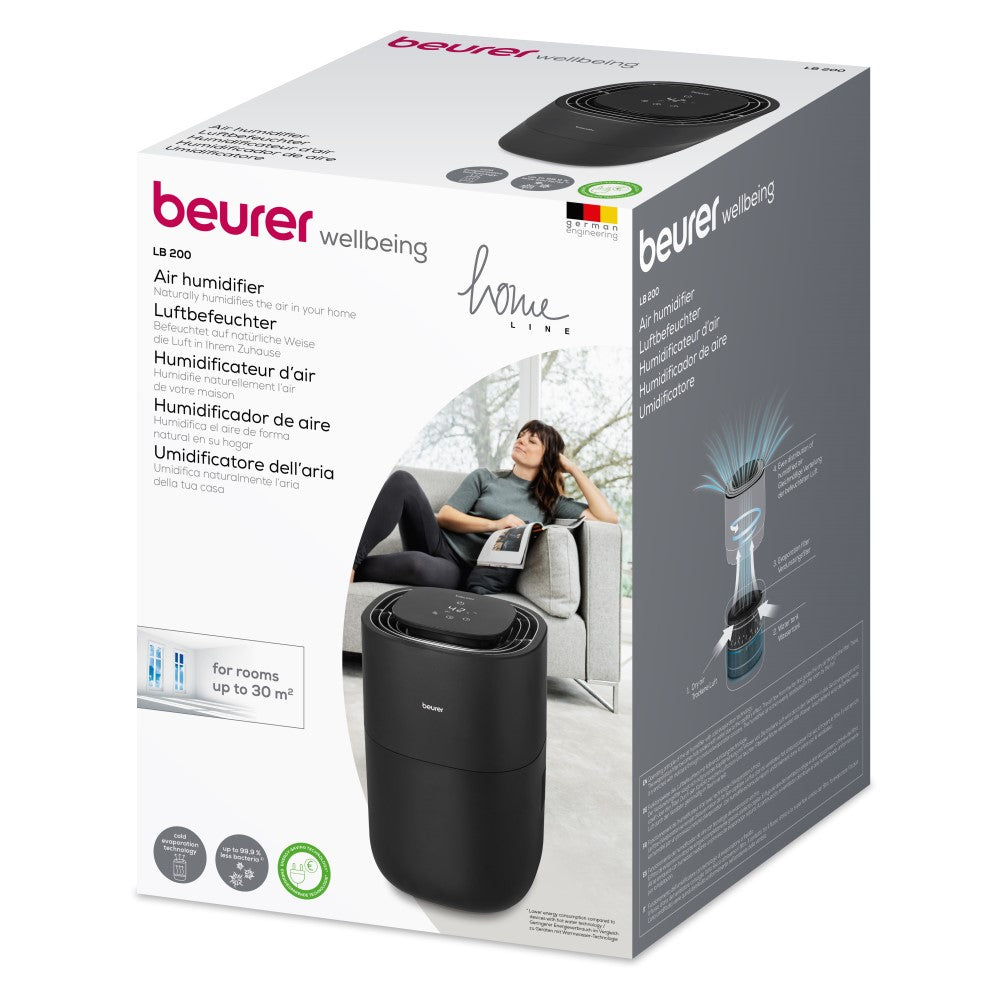 Beurer Air Humidifier: Hygienic Cold Evaporation Technology to 30m2: L