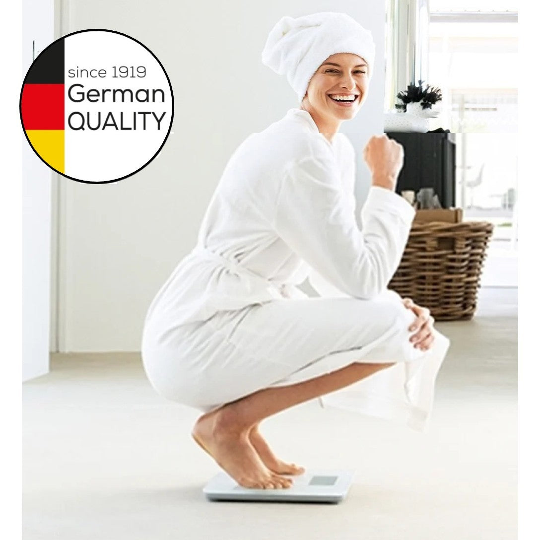 Beurer BF 183 Diagnostic Bathroom Scale for Measurement of Weight, Body Fat, BMI, Muscle Percentage, Visceral Fat & Metabolic Age - Silver