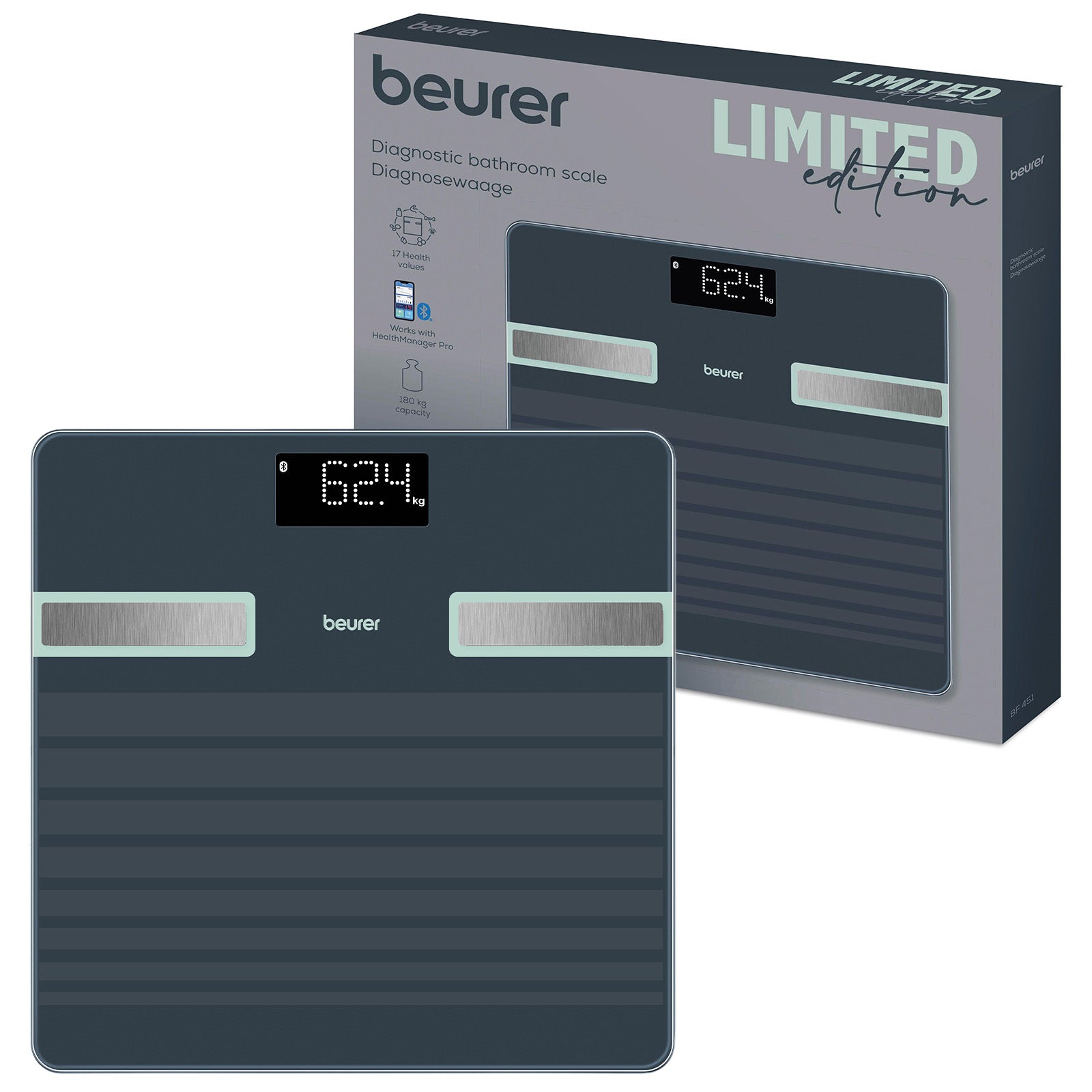 Beurer Germany Body Fat Scale | 17 Health Parameters | 8 Users | BF 451 LE26
