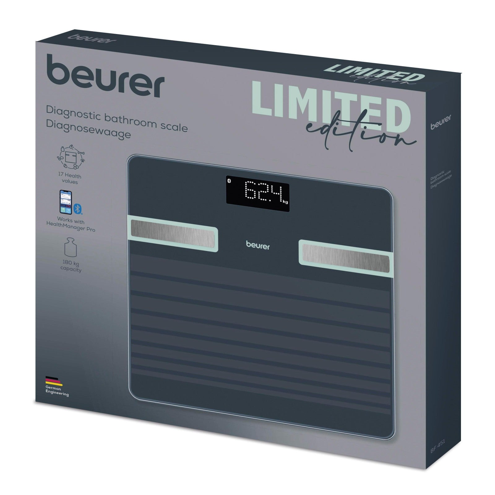 Beurer Germany Body Fat Scale | 17 Health Parameters | 8 Users | BF 451 LE26