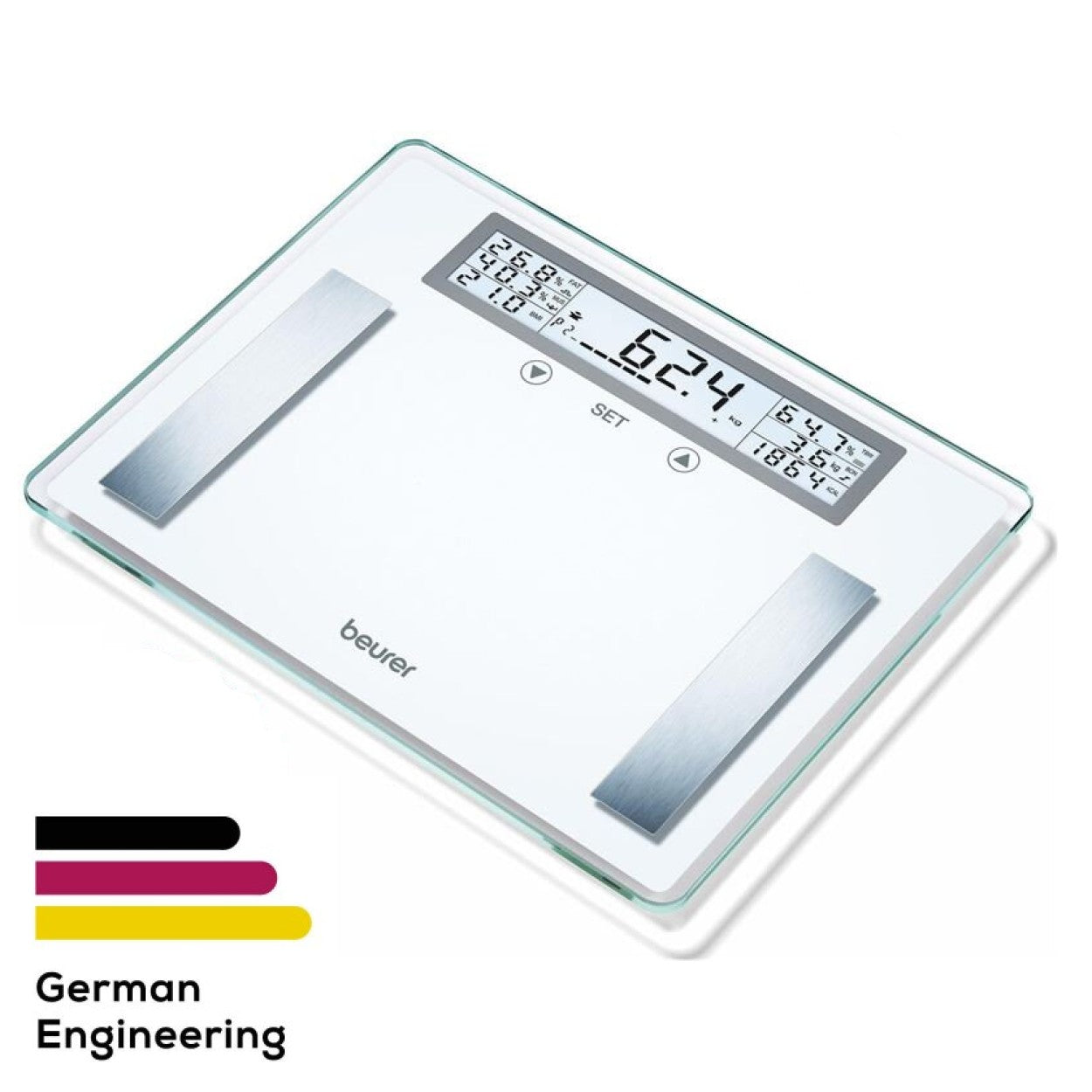 Beurer BG 51 XXL Diagnostic Bathroom Scale | BMI, Fat, Water, Muscle, Bone Mass, AMR | Weight to 200kg
