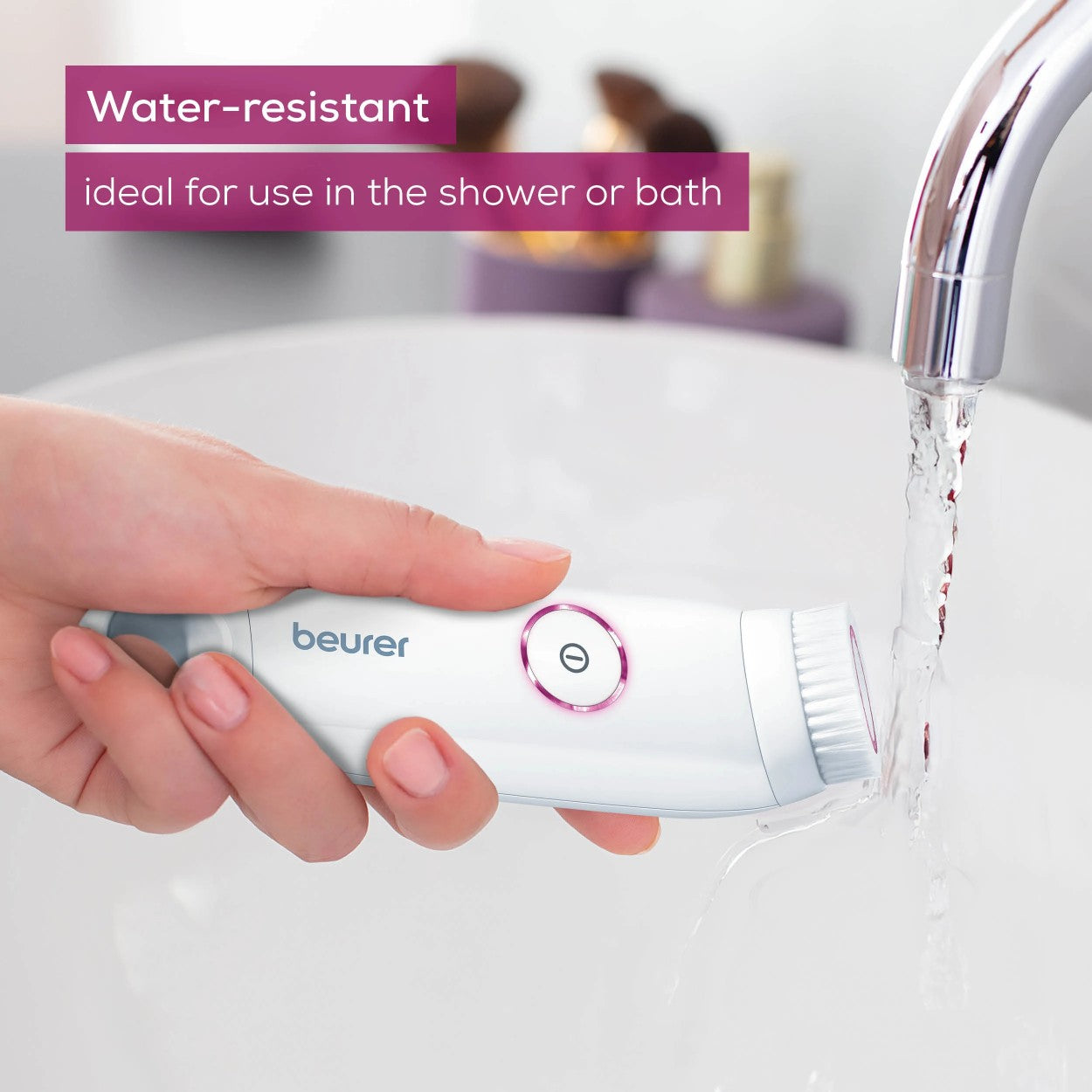Beurer FC 45 Facial Cleansing Brush: Battery Powered. Portable. IPX7 Waterproof