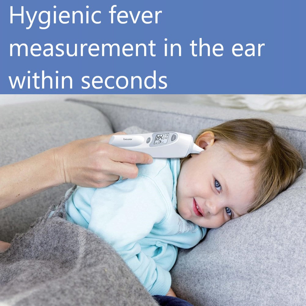 Beurer FT 58 In-Ear Thermometer: Hygienic Protective Caps, Infrared Technology, Rapid Results