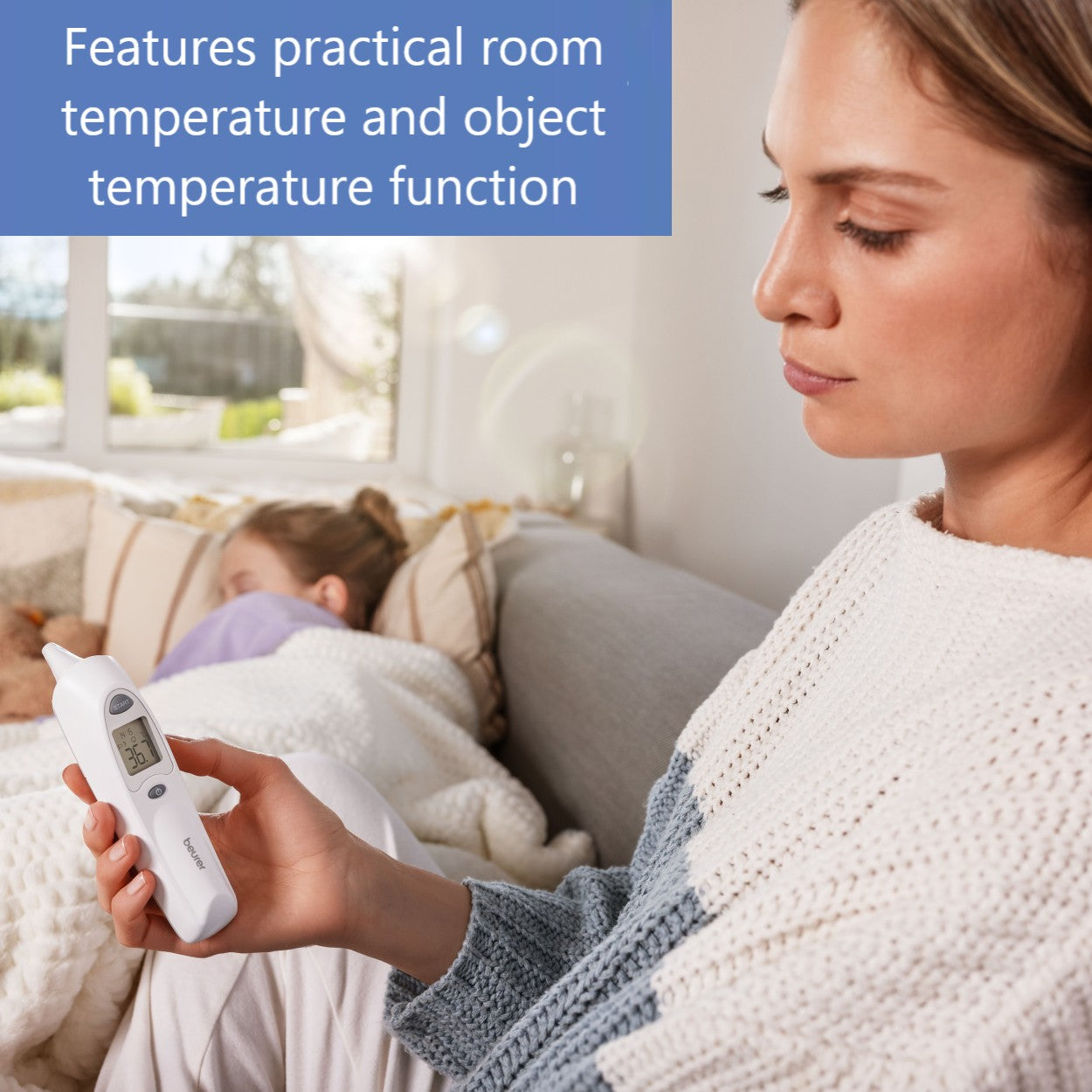 Beurer FT 58 In-Ear Thermometer: Hygienic Protective Caps, Infrared Technology, Rapid Results