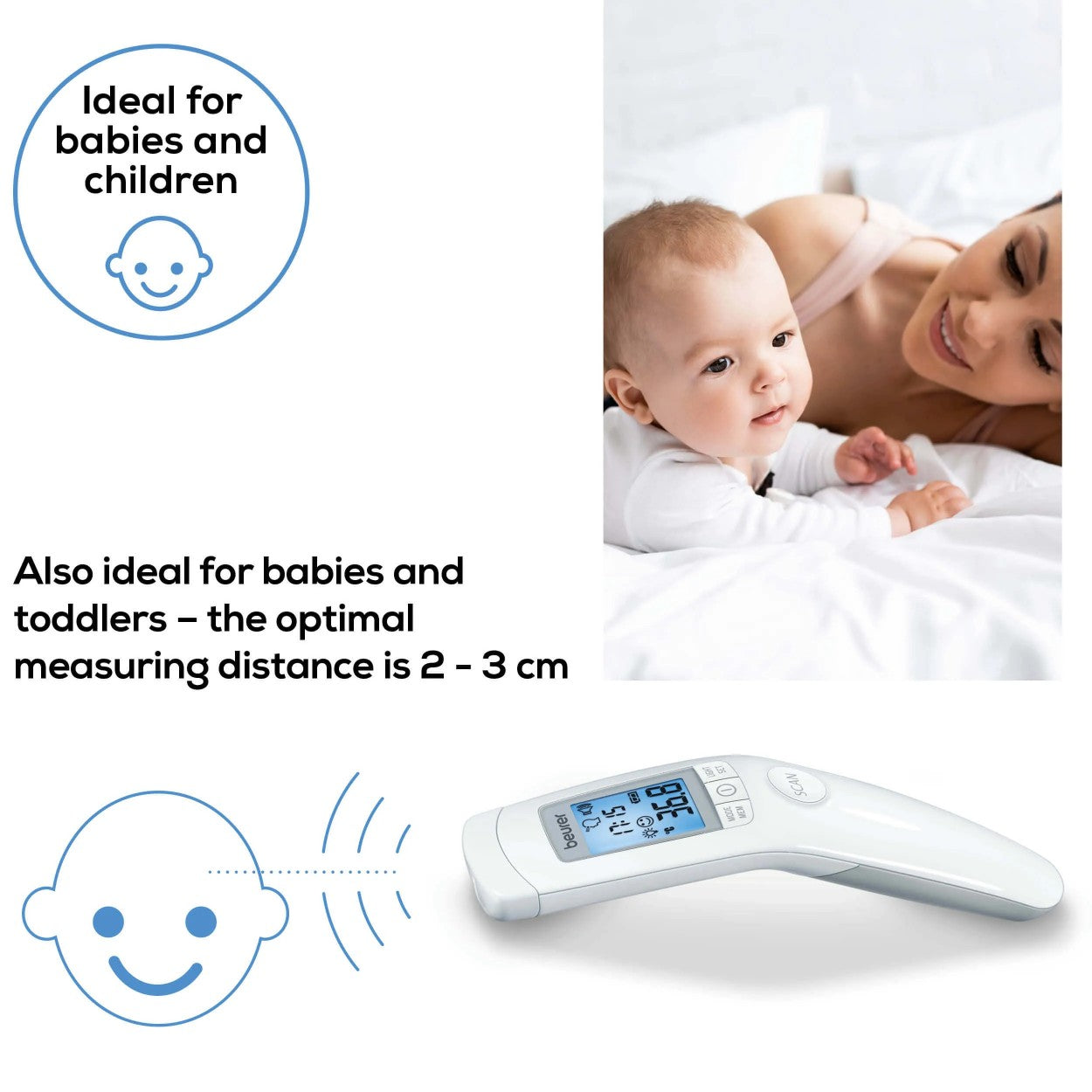 Beurer FT 90 Non-Contact Clinical Thermometer | Measure Forehead, Room or Surface Temperatures | Quick & Accurate