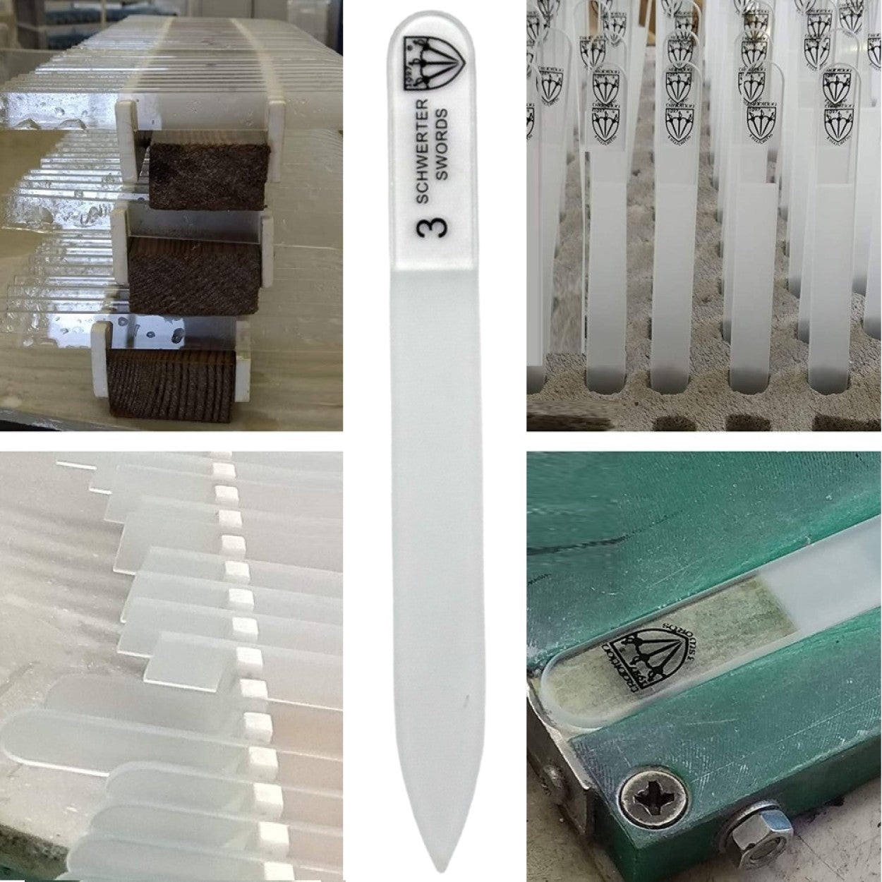 Kellermann 3 Swords Glass Nail File for Gentle Nail Filing FU 2703 | 11.5cm