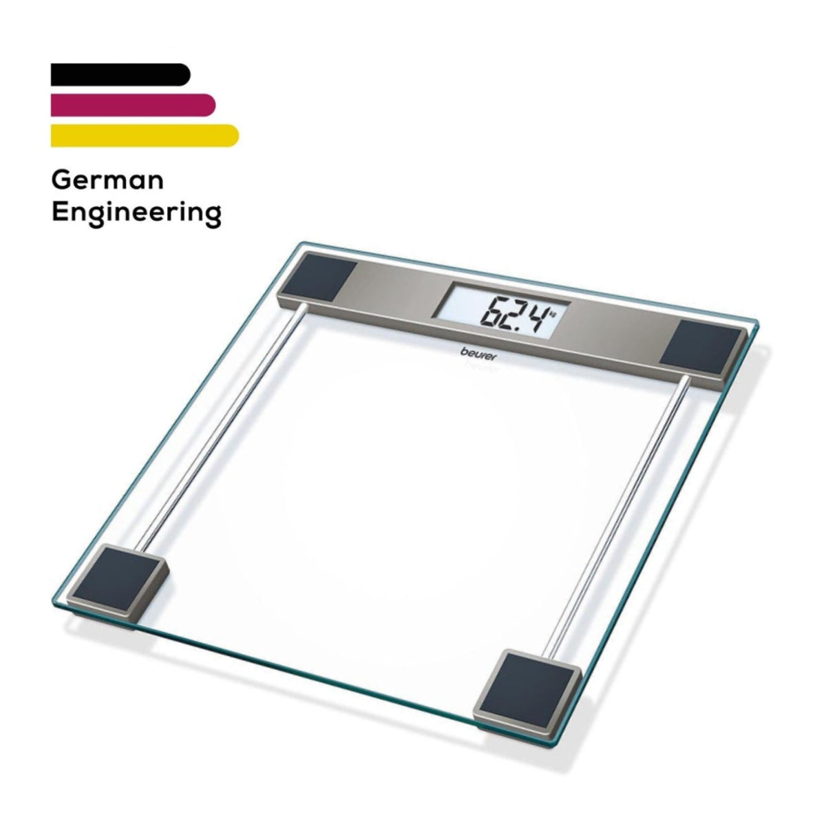 Beurer Germany Glass Bathroom Scale, 150kg Capacity, 100g Graduations GS 11
