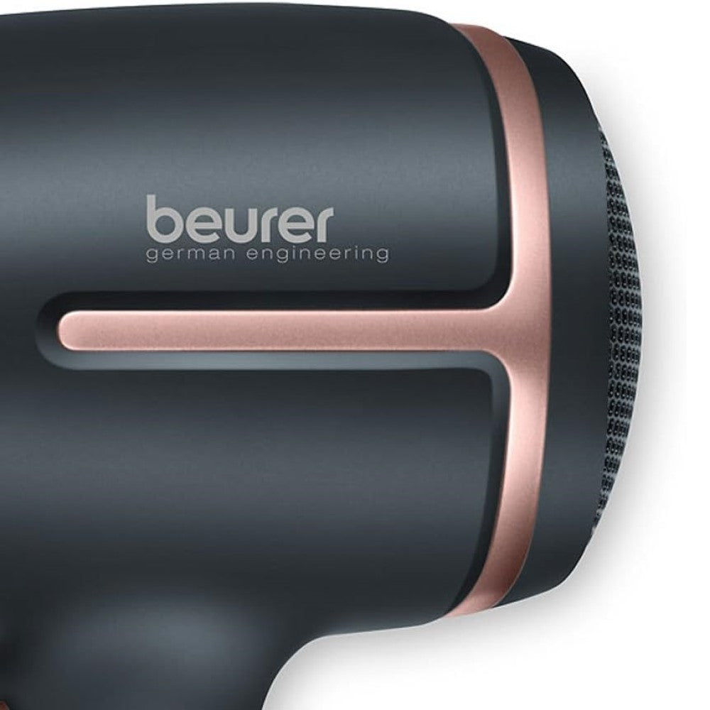 Beurer Travel Hair Dryer: Worldwide Use Voltage Switch, Folding Handle HC 25