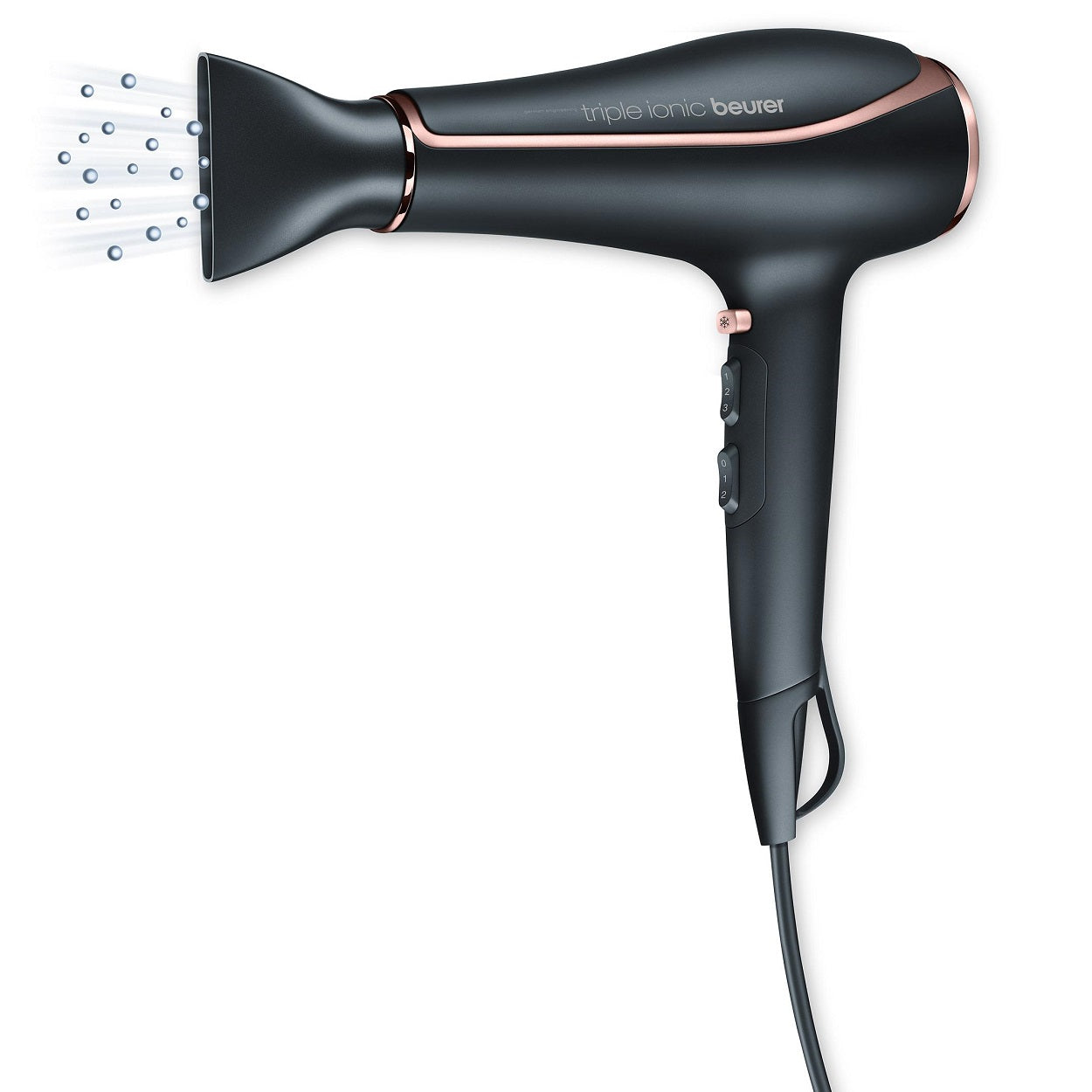 Beurer Germany Hair Dryer HC 80 Fast Drying, Triple Ionic Function, Variable Heat & Speed, 2200W