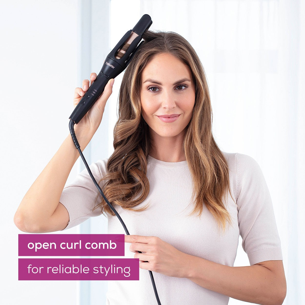Beurer HT 75 Automatic Hair Curler with Smart Timer & 4-Way Ion Outlet