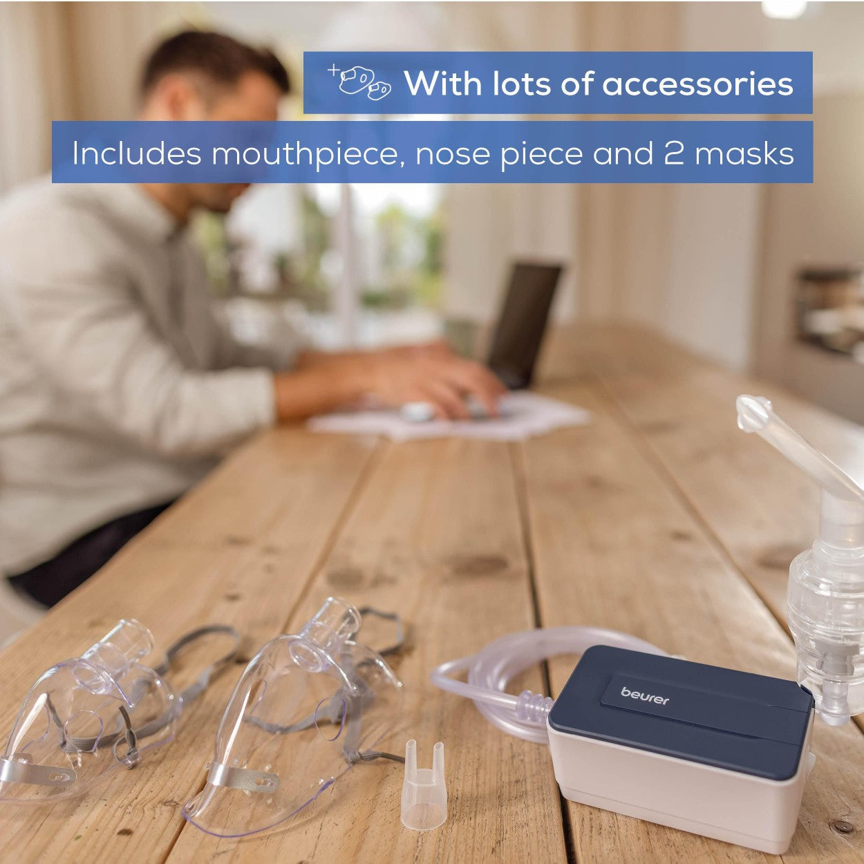 Beurer Germany IH 15 Nebuliser | Compact, Easy-to-Use Inhaler for Adults & Children | Effective Respiratory Treatment