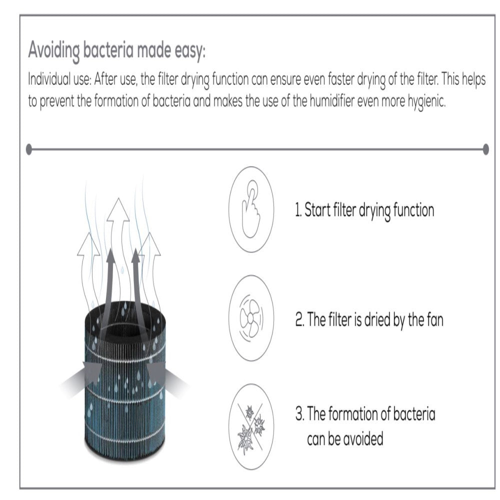 Beurer Air Humidifier: Hygienic Cold Evaporation Technology to 30m2: L