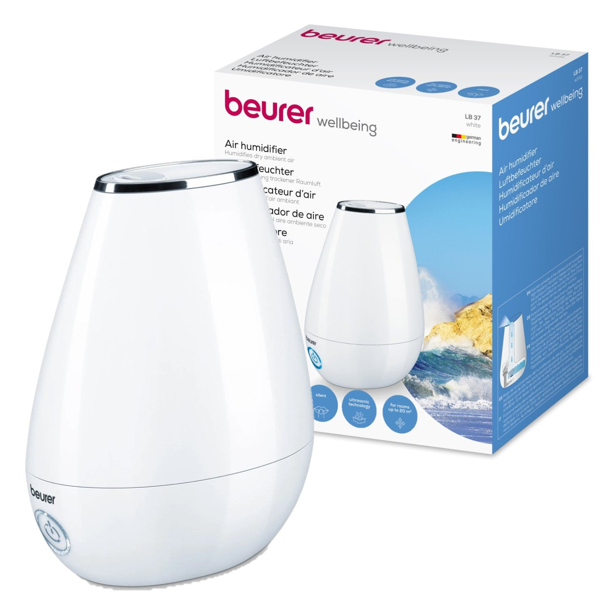 Beurer Germany LB 37 | 2-in-1 Air Humidifier & Aroma Diffuser for All