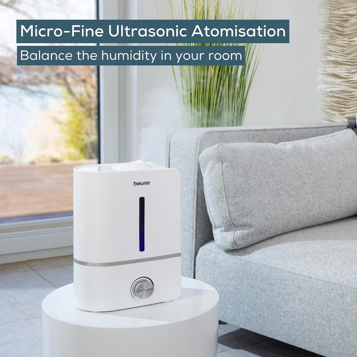 Beurer Germany LB 45 Ultrasonic Air Humidifier &amp; Optional Aroma Oil Diffuser | Maximum 30m² Rooms