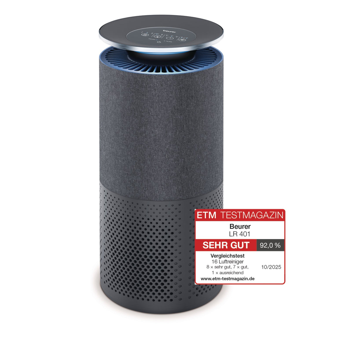 Beurer Germany LR 401 App Controlled Air Purifier with Smart Sensor: 99% Cleaner Air for Allergy Sufferers
