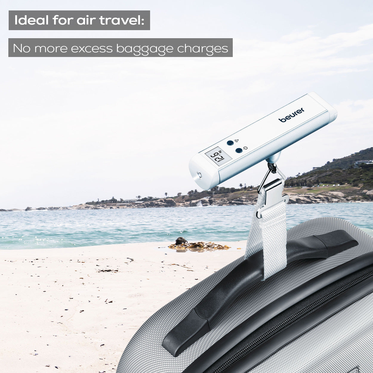 Beurer LS 10 Luggage Scale with Torch | Small & Portable | Fits in Your Handbag | 50kg Capacity | 50g Precision