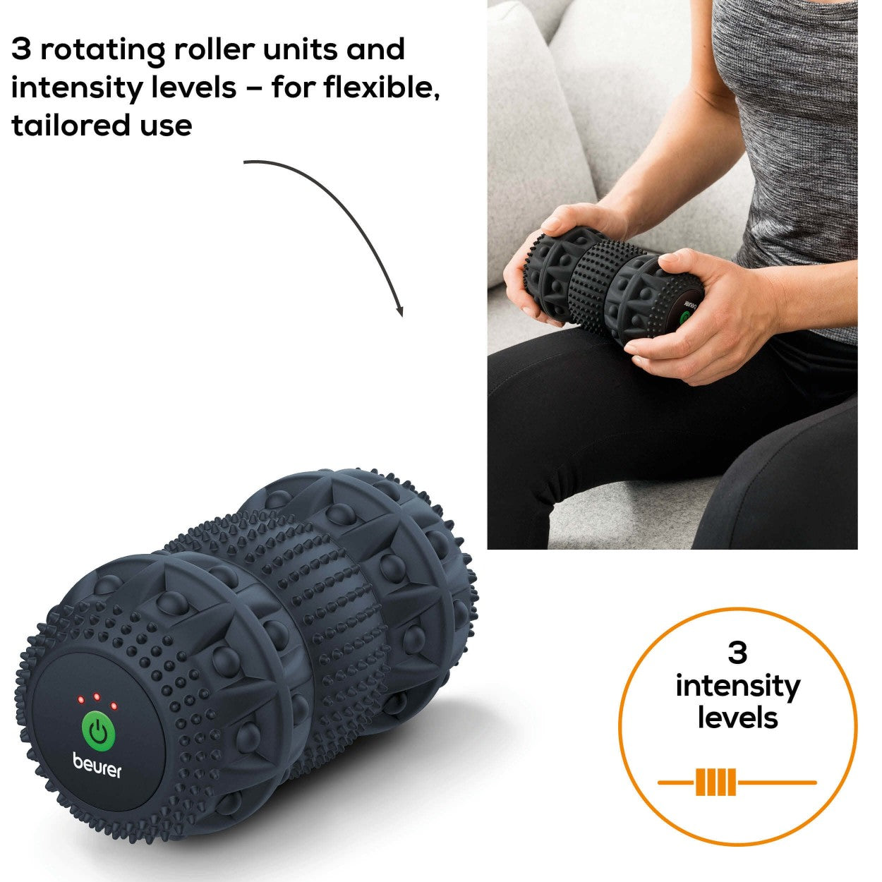 Beurer Massager MG 35 Vibrating Massage Roller | Deep Acting | USB Rec Beurer Massager MG 35 Vibrating Massage Roller | Deep Acting | USB Rec