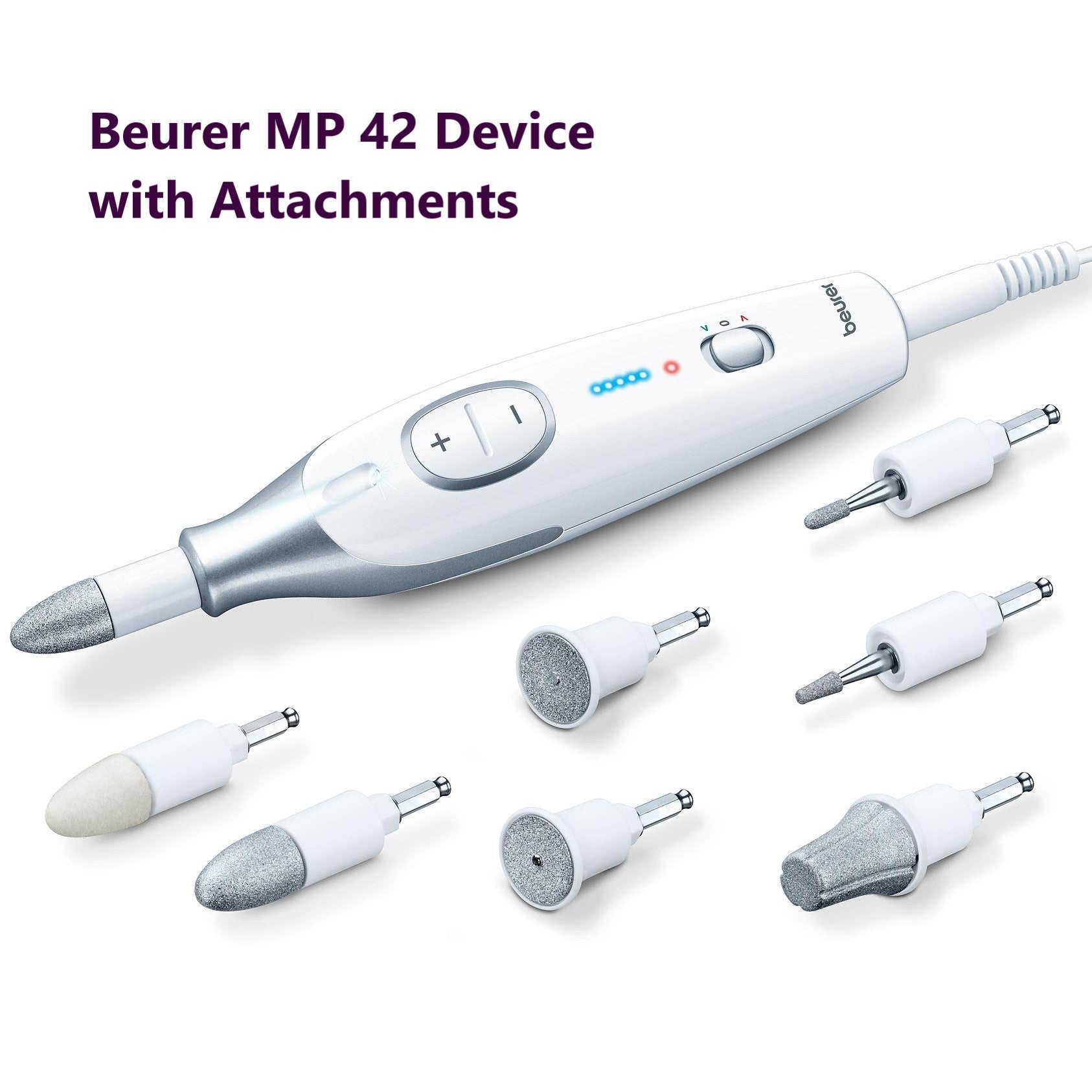 Beurer Replacement Spare Set of 7 Attachments for MP 42 & MP 44 Electric Manicure & Pedicure Nail Tool Set