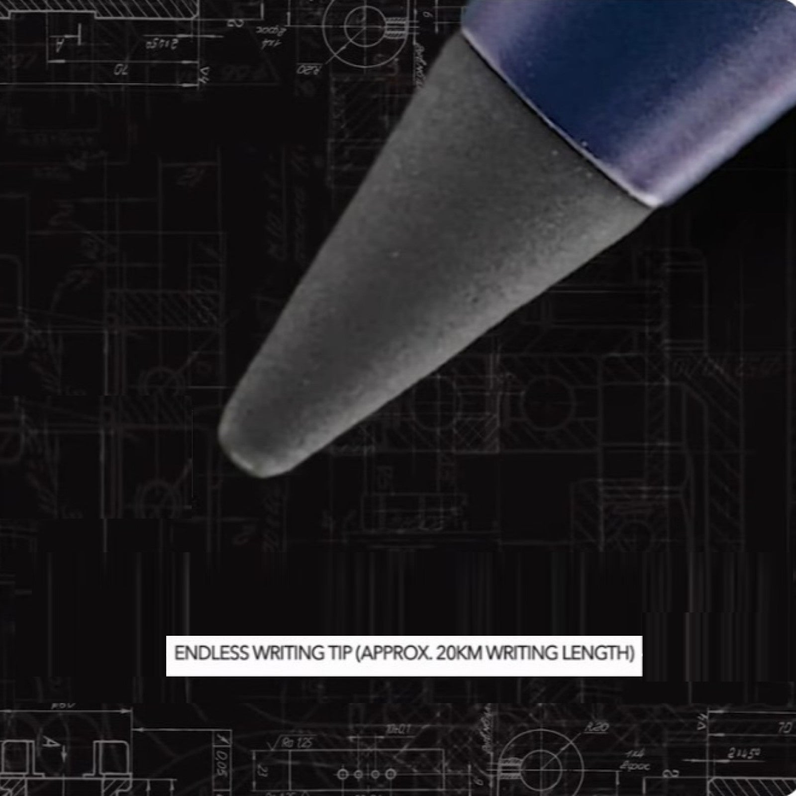 TROIKA Germany HB Pencil ENDLESS 20km Writing. No Sharpening. Erasable. Metal Body - Yellow