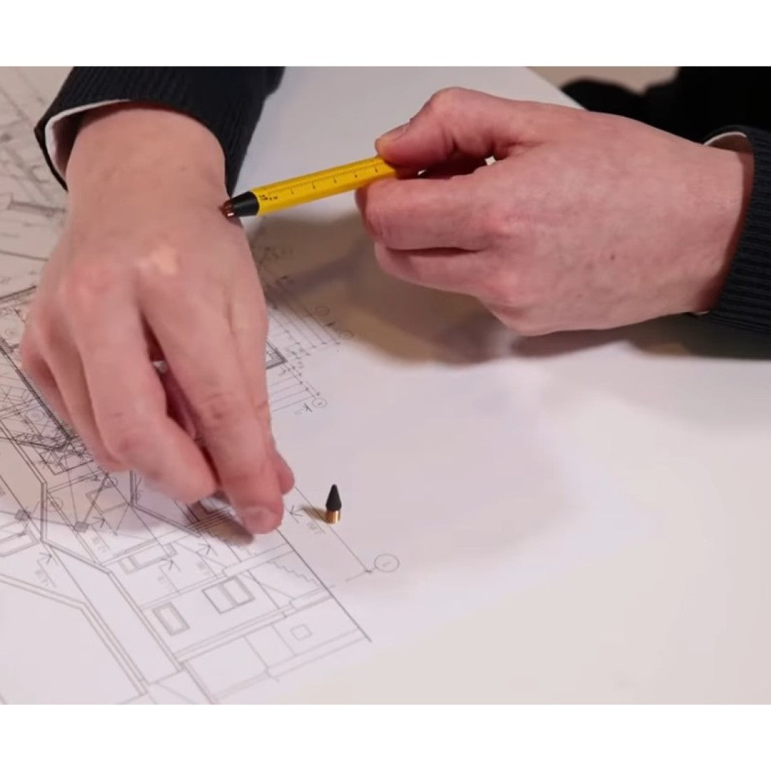 TROIKA Germany HB Pencil ENDLESS 20km Writing. No Sharpening. Erasable. Metal Body - Yellow