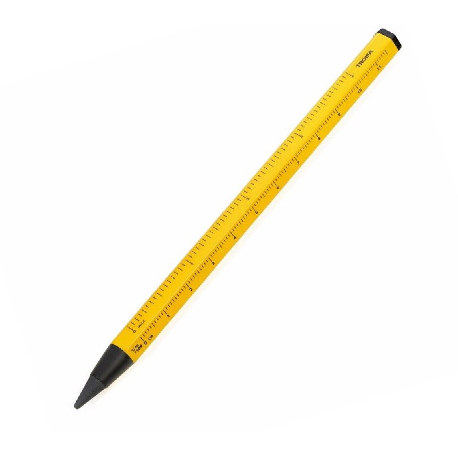 TROIKA Germany HB Pencil ENDLESS 20km Writing. No Sharpening. Erasable. Metal Body - Yellow
