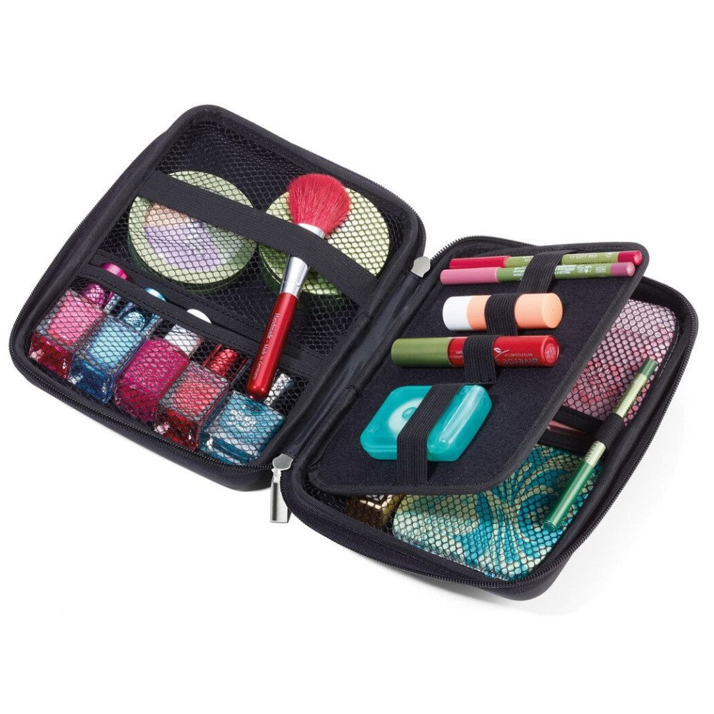 TROIKA Organiser: Hard Travel Case for Electronics, Cosmetics, Meds: Black