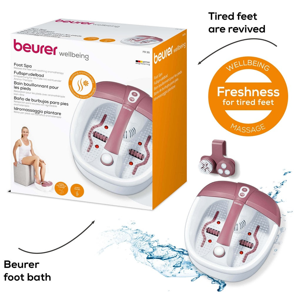 Beurer Foot Spa / Foot Bath with Aroma Filter, Magnets, Infrared Light FB 35