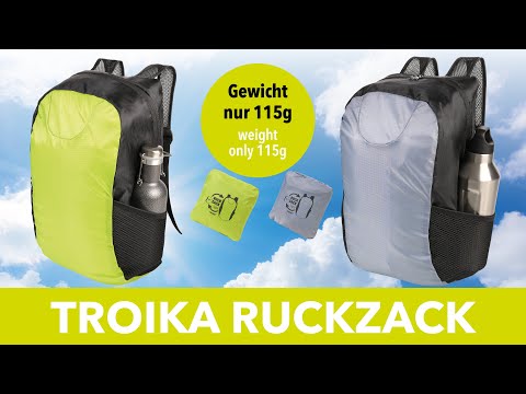 TROIKA Backpack - Foldable, Light, Water Repellent, 18L Capacity RUCKZACK - Bright Yellow / Green