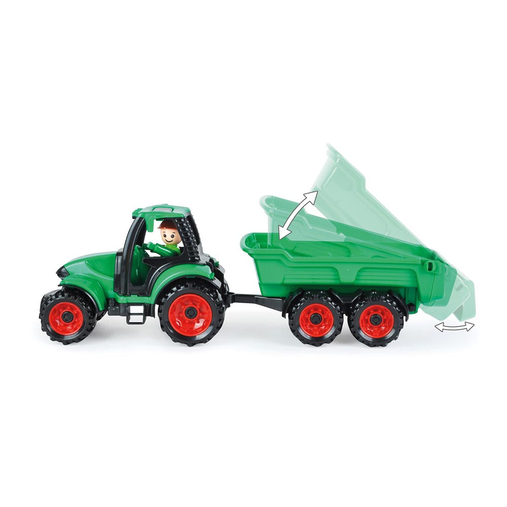 LENA Toy Farm Set: TRUCKIES Loader, Tractor, Figurines, Horse, Cones, Gates