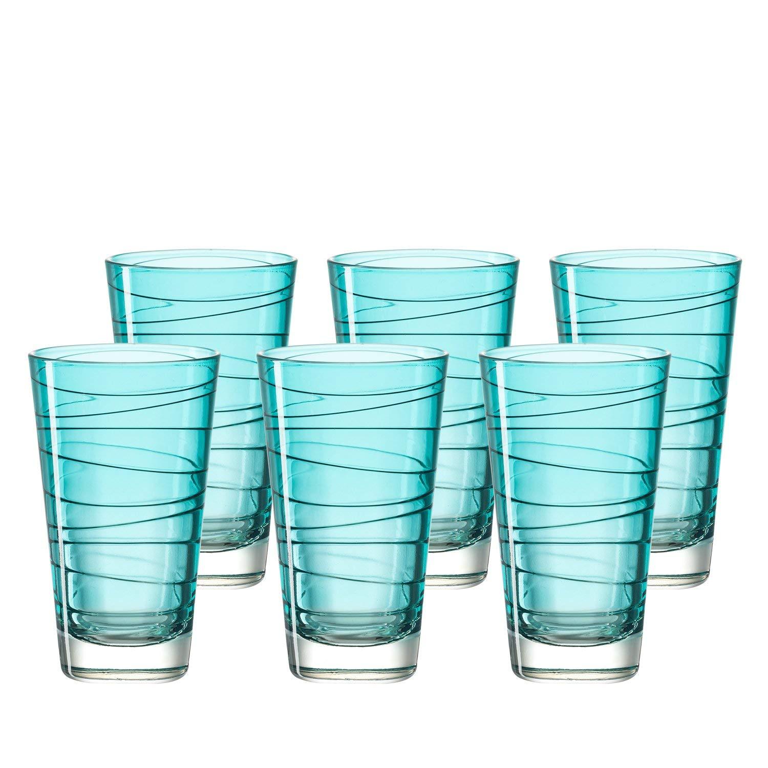 Leonardo Tall Drinking Glass - Lagoon Blue VARIO 6 Piece