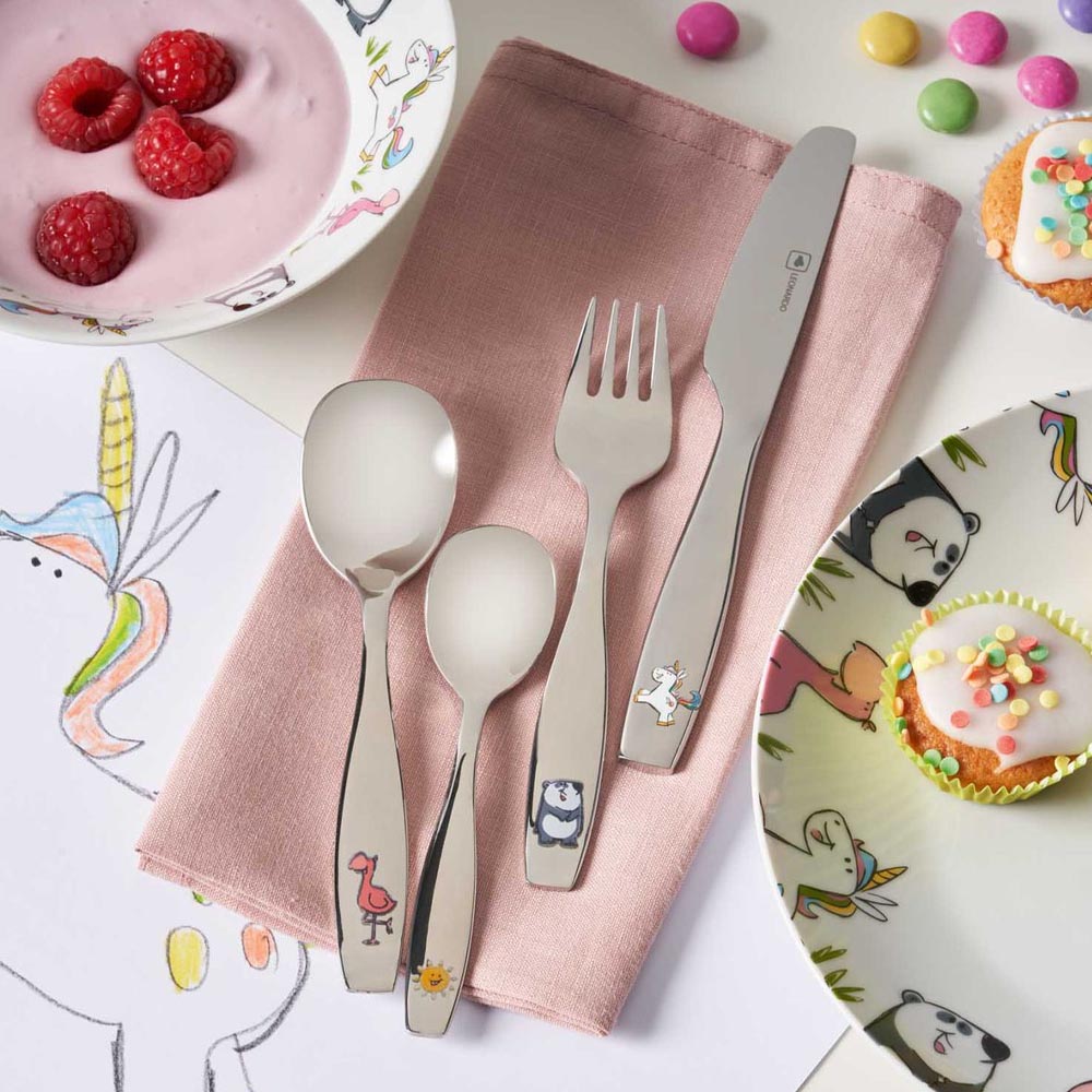 Leonardo Children’s Cutlery Set Stainless Steel BAMBINI 4 Piece - Girls