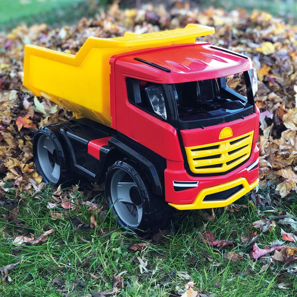 LENA Toy Dump Truck XL GIGA TRUCKS TITAN Red and Yellow 51 x 26 x 35cm
