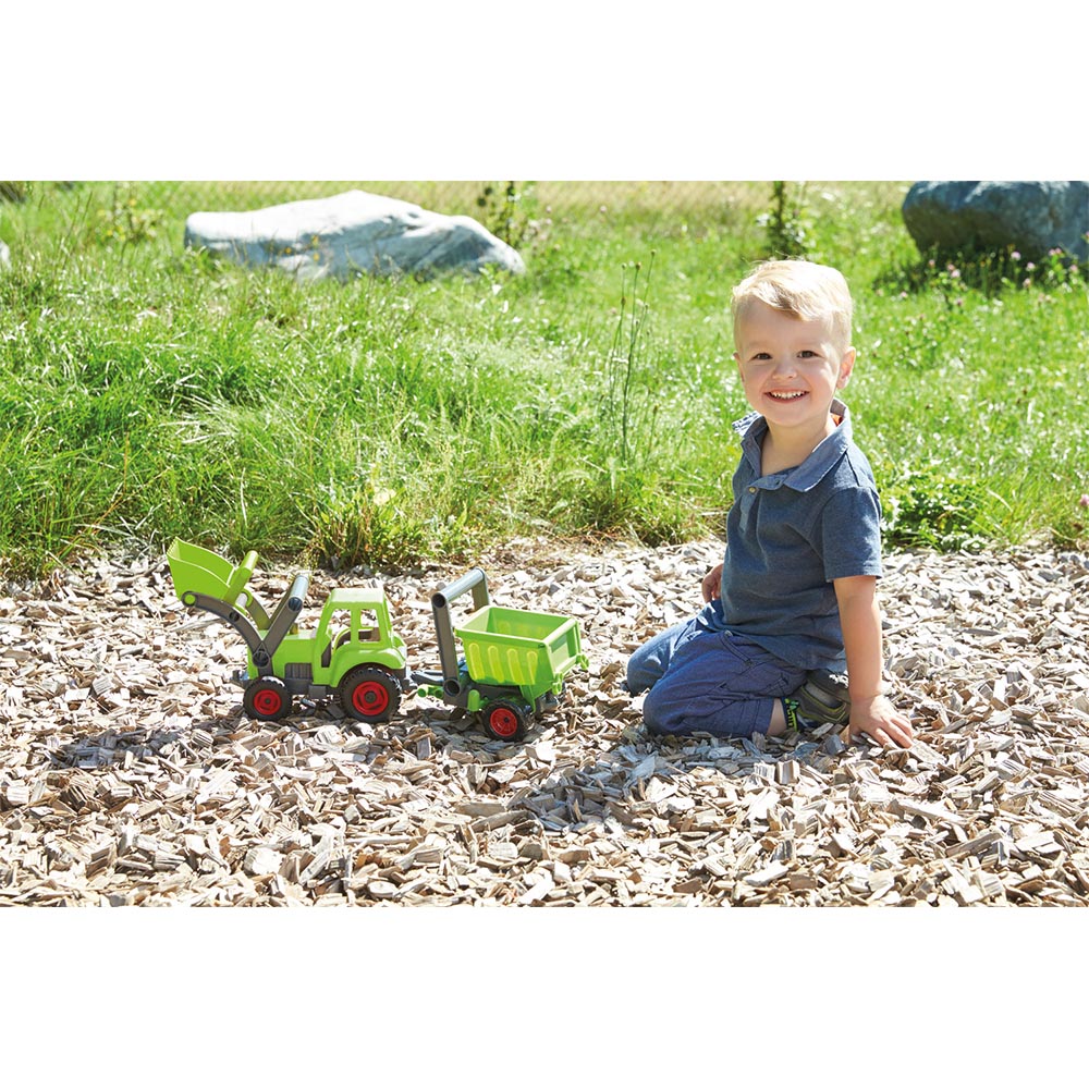 Lena Tractor with Shovel: EcoActives Range Wood/Plastic Mix with Wood Aroma