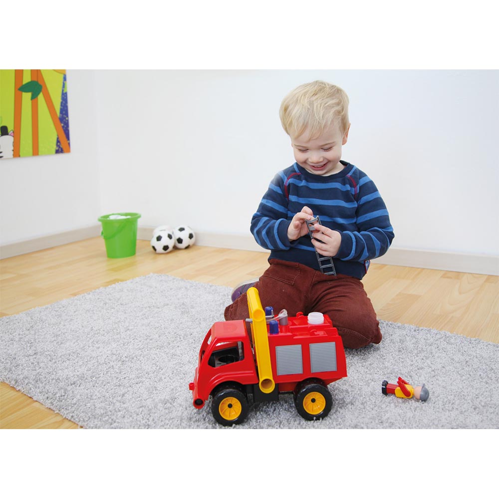 LENA Toy Fire Engine Truck with Spray Function and Toy Figure AKTIVE 26cm
