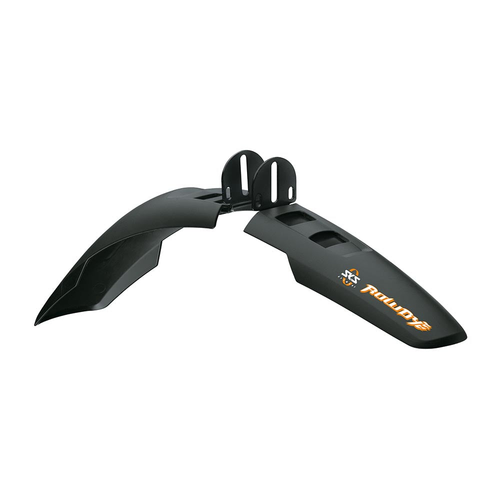 SKS Mudguards: Front and Back for Kids Bikes 20-24 Inch ROWDY SET OF 2 Black